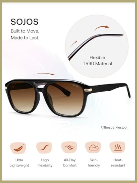 Aviator Sunglasses Polarized Lens UV400 Protection Lightweight Frame main image 4